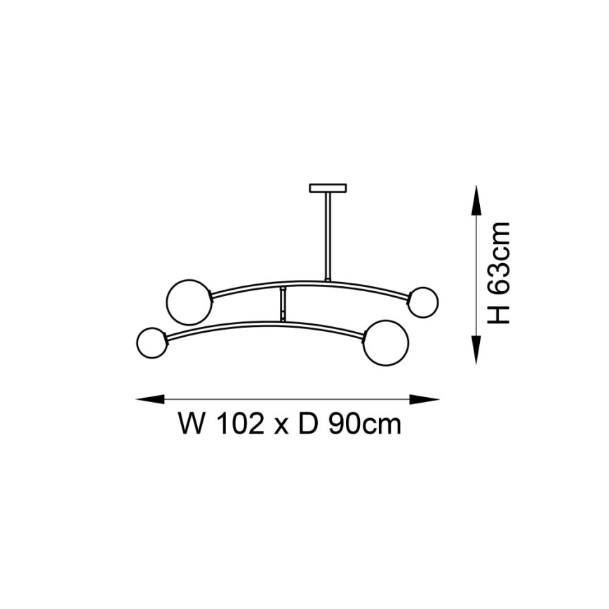 Endon 92940 - Lustre de haste BALANCE 4xG9/3W/230V preto