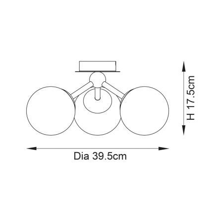 Endon 93489 - Plafon de tecto para casa de banho FRIO 3xG9/3W/230V IP44 preto