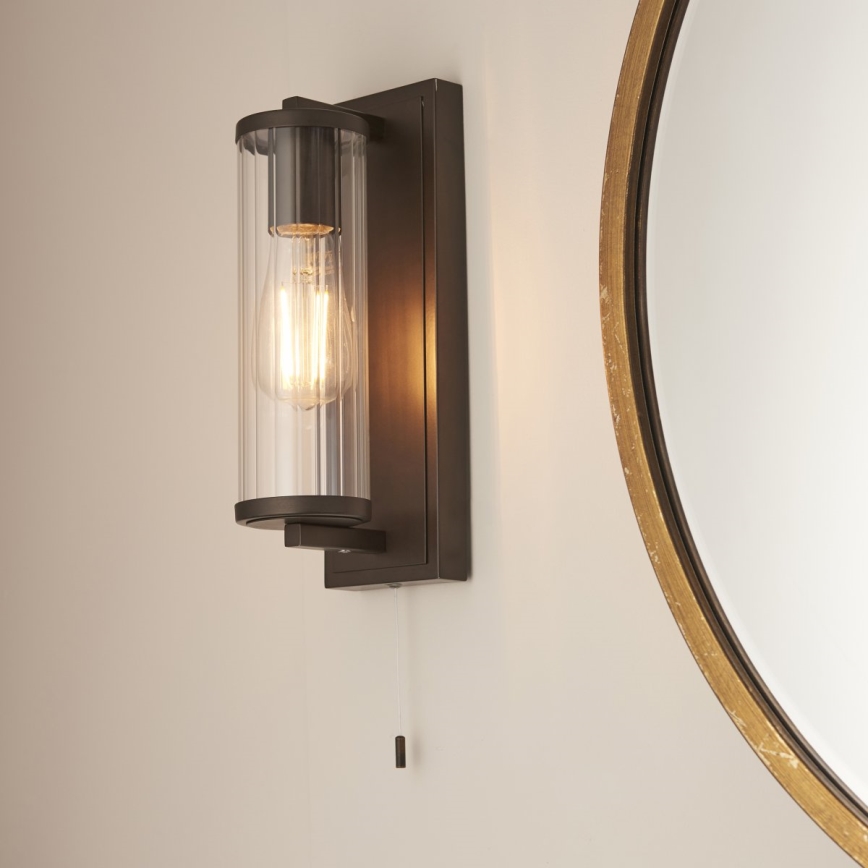 Endon 94077 - Iluminação de parede para casa de banho TAYLOR 1xE27/10W/230V IP44 castanho