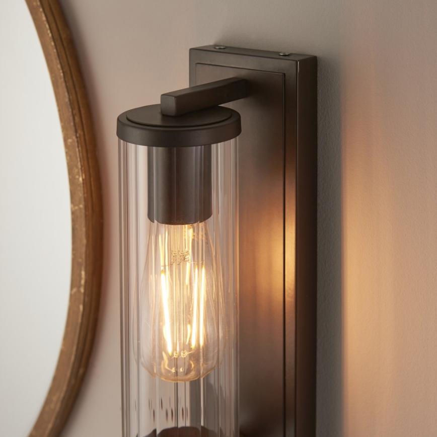 Endon 94077 - Iluminação de parede para casa de banho TAYLOR 1xE27/10W/230V IP44 castanho