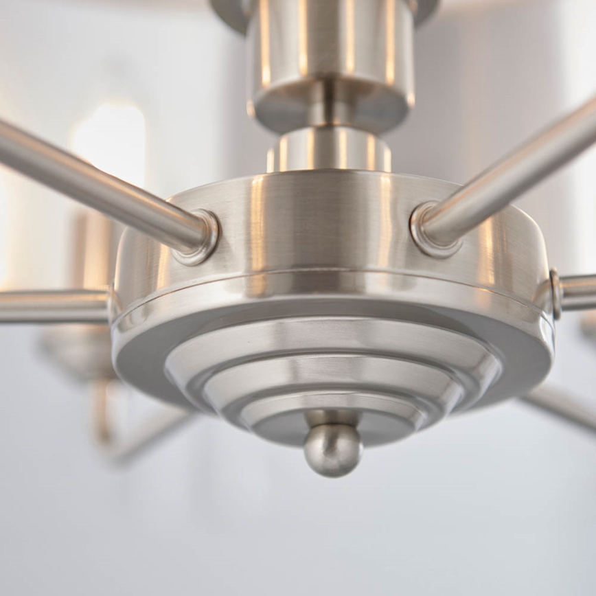 Endon 94357 - Lustre com corrente HIGHCLERE 6xE14/40W/230V diâmetro 55 cm bege/cromado mate