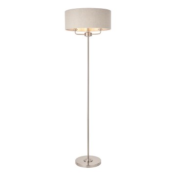 Endon 94359 - Candeeiro de chão HIGHCLERE 3xE14/40W/230V bege/cromado brilhante diâmetro 47 cm