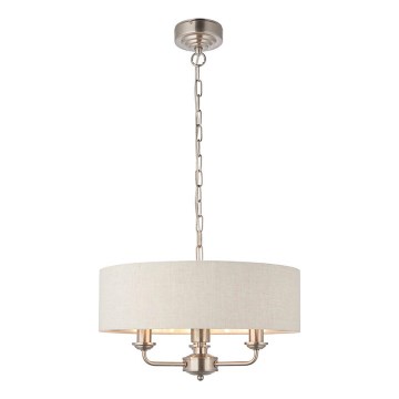 Endon 94361 - Candeeiro suspenso HIGHCLERE 3xE14/40W/230V bege/cromado mate