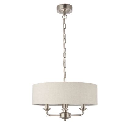 Endon 94361 - Candeeiro suspenso HIGHCLERE 3xE14/40W/230V bege/cromado mate