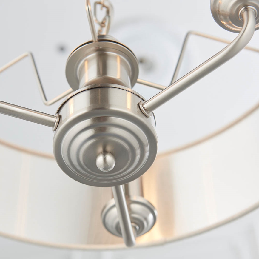 Endon 94361 - Candeeiro suspenso HIGHCLERE 3xE14/40W/230V bege/cromado mate