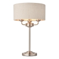 Endon 94369 - Candeeiro de mesa HIGHCLERE 3xE14/18W/230V bege/cromado mate diâmetro 32 cm