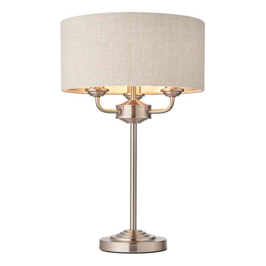 Endon 94369 - Candeeiro de mesa HIGHCLERE 3xE14/18W/230V bege/cromado mate