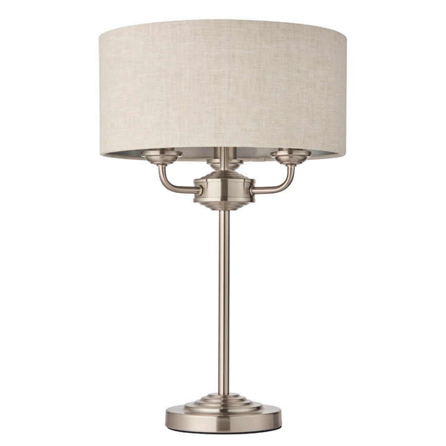 Endon 94369 - Candeeiro de mesa HIGHCLERE 3xE14/18W/230V bege/cromado mate