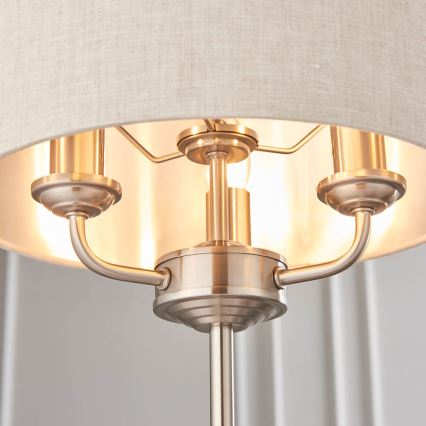 Endon 94369 - Candeeiro de mesa HIGHCLERE 3xE14/18W/230V bege/cromado mate