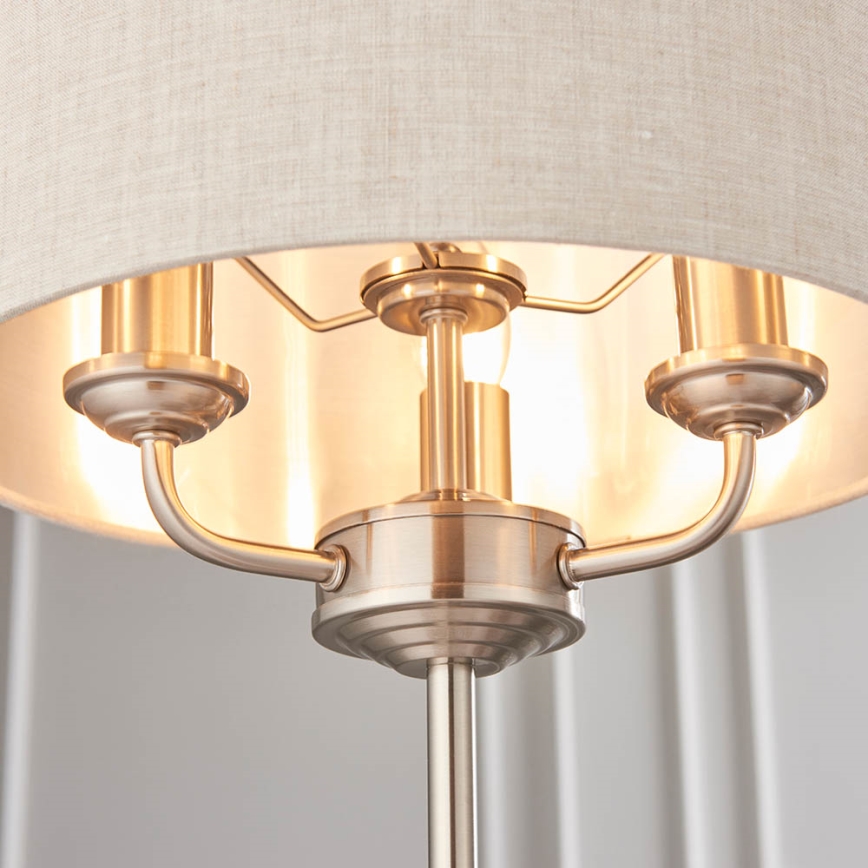 Endon 94369 - Candeeiro de mesa HIGHCLERE 3xE14/18W/230V bege/cromado mate