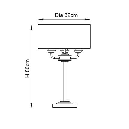 Endon 94369 - Candeeiro de mesa HIGHCLERE 3xE14/18W/230V bege/cromado mate