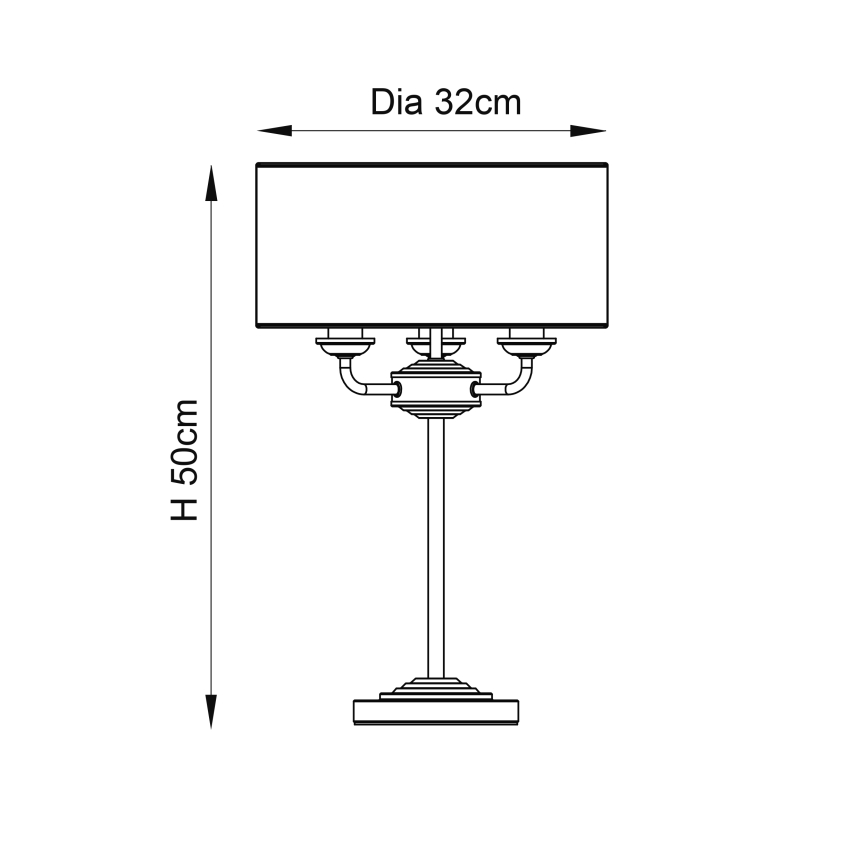 Endon 94369 - Candeeiro de mesa HIGHCLERE 3xE14/18W/230V bege/cromado mate