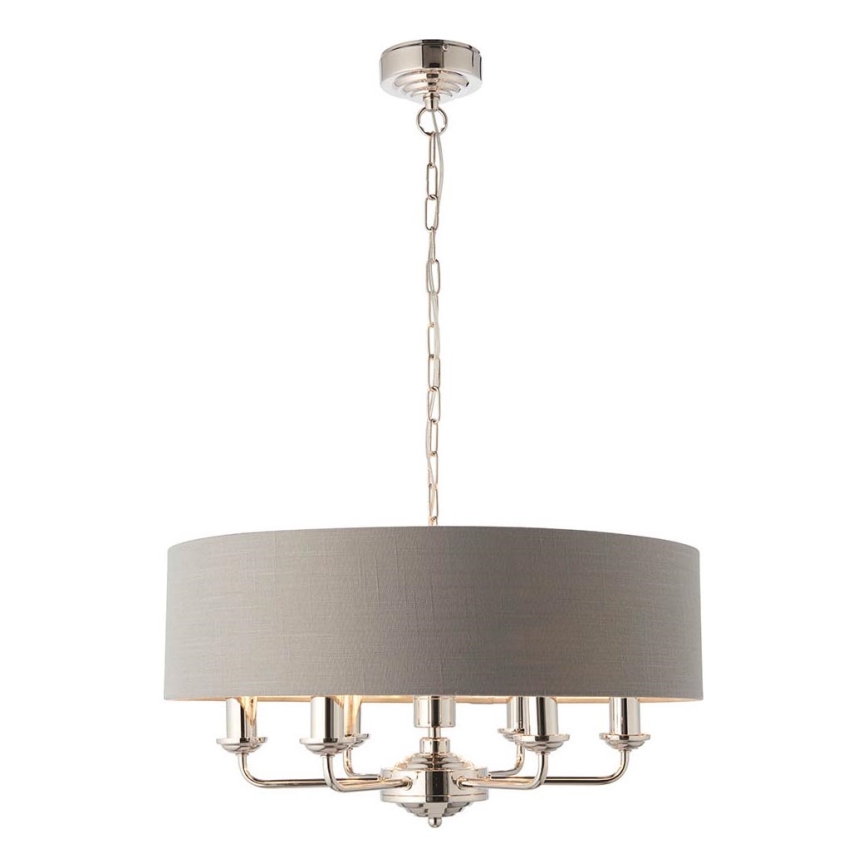 Endon 94373 - Candeeiro suspenso HIGHCLERE 6xE14/40W/230V cinzento/cromado brilhante