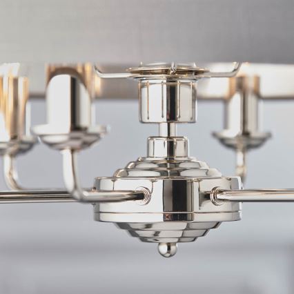 Endon 94373 - Candeeiro suspenso HIGHCLERE 6xE14/40W/230V cinzento/cromado brilhante