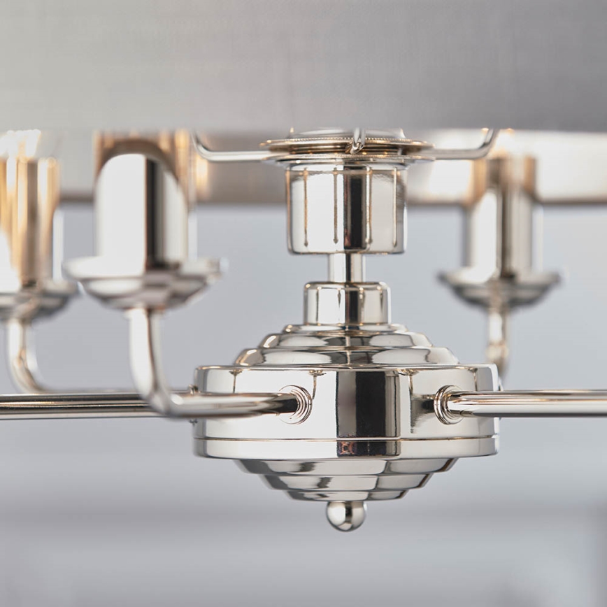 Endon 94373 - Candeeiro suspenso HIGHCLERE 6xE14/40W/230V cinzento/cromado brilhante