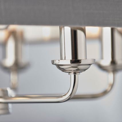 Endon 94373 - Candeeiro suspenso HIGHCLERE 6xE14/40W/230V cinzento/cromado brilhante