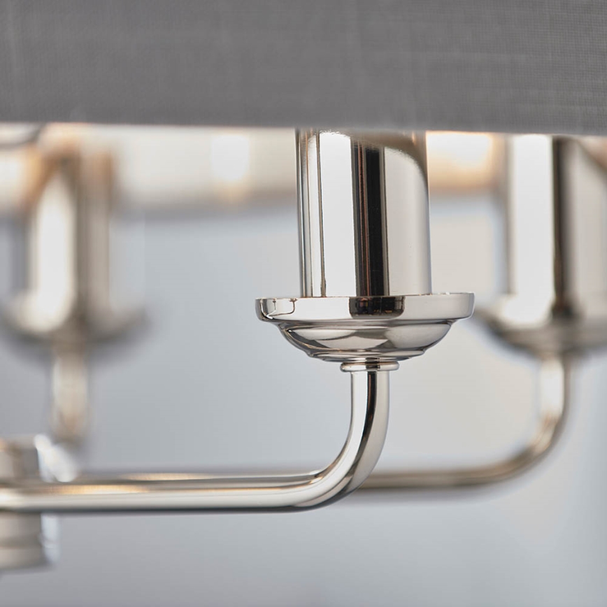 Endon 94373 - Candeeiro suspenso HIGHCLERE 6xE14/40W/230V cinzento/cromado brilhante
