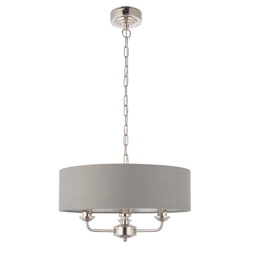 Endon 94377 - Candeeiro suspenso HIGHCLERE 3xE14/40W/230V cinzento/cromado brilhante