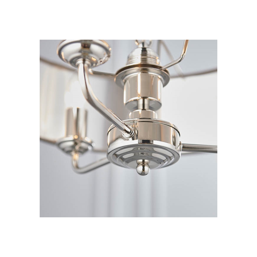 Endon 94377 - Candeeiro suspenso HIGHCLERE 3xE14/40W/230V cinzento/cromado brilhante