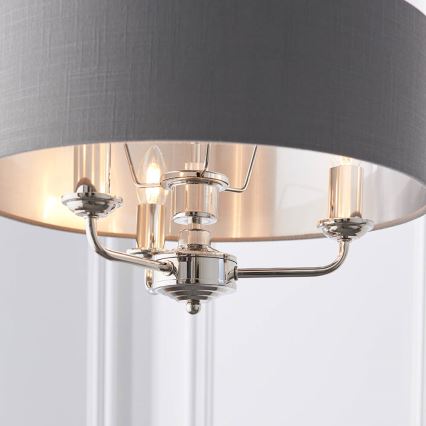 Endon 94377 - Candeeiro suspenso HIGHCLERE 3xE14/40W/230V cinzento/cromado brilhante