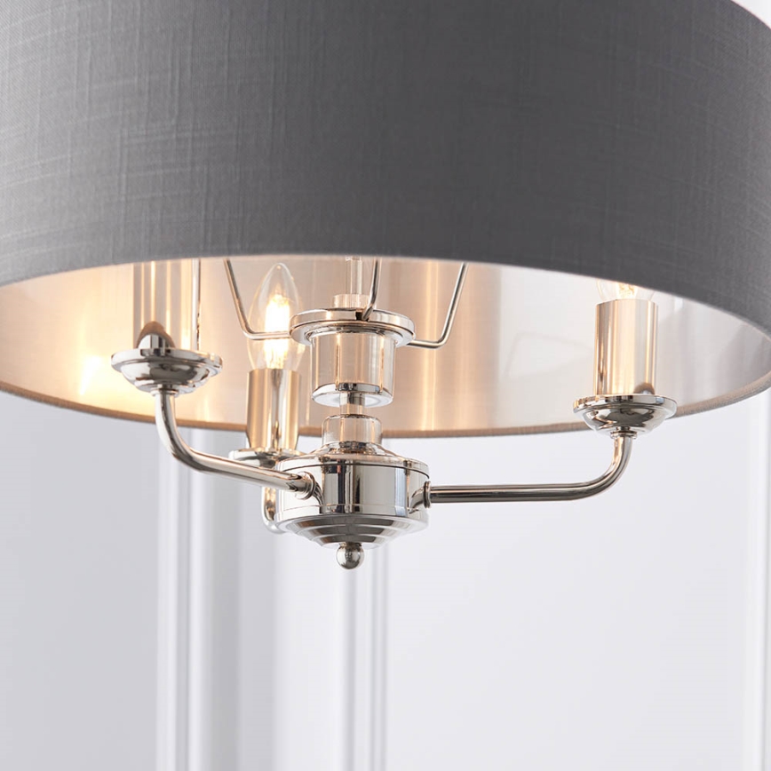Endon 94377 - Candeeiro suspenso HIGHCLERE 3xE14/40W/230V cinzento/cromado brilhante