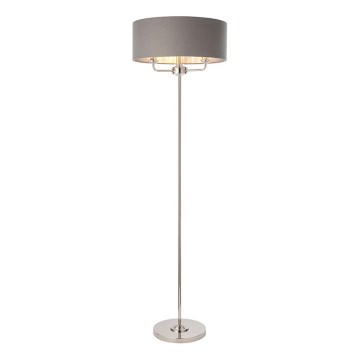 Endon 94378 - Candeeiro de chão HIGHCLERE 1xE14/40W/230V cinzento/cromado brilhante diâmetro 47 cm
