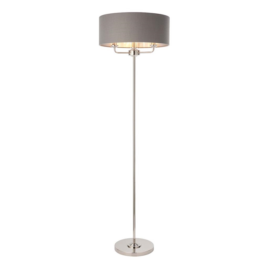 Endon 94378 - Candeeiro de chão HIGHCLERE 1xE14/40W/230V cinzento/cromado brilhante