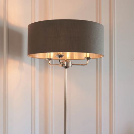 Endon 94378 - Candeeiro de chão HIGHCLERE 1xE14/40W/230V cinzento/cromado brilhante