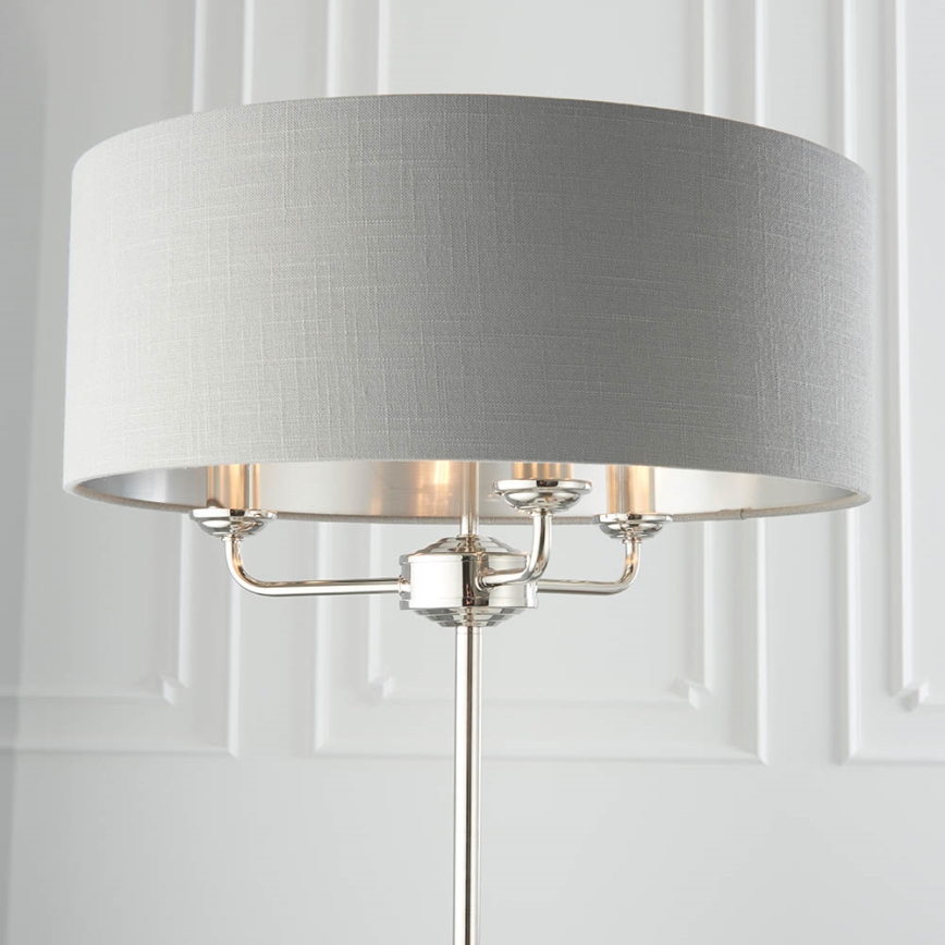 Endon 94378 - Candeeiro de chão HIGHCLERE 1xE14/40W/230V cinzento/cromado brilhante