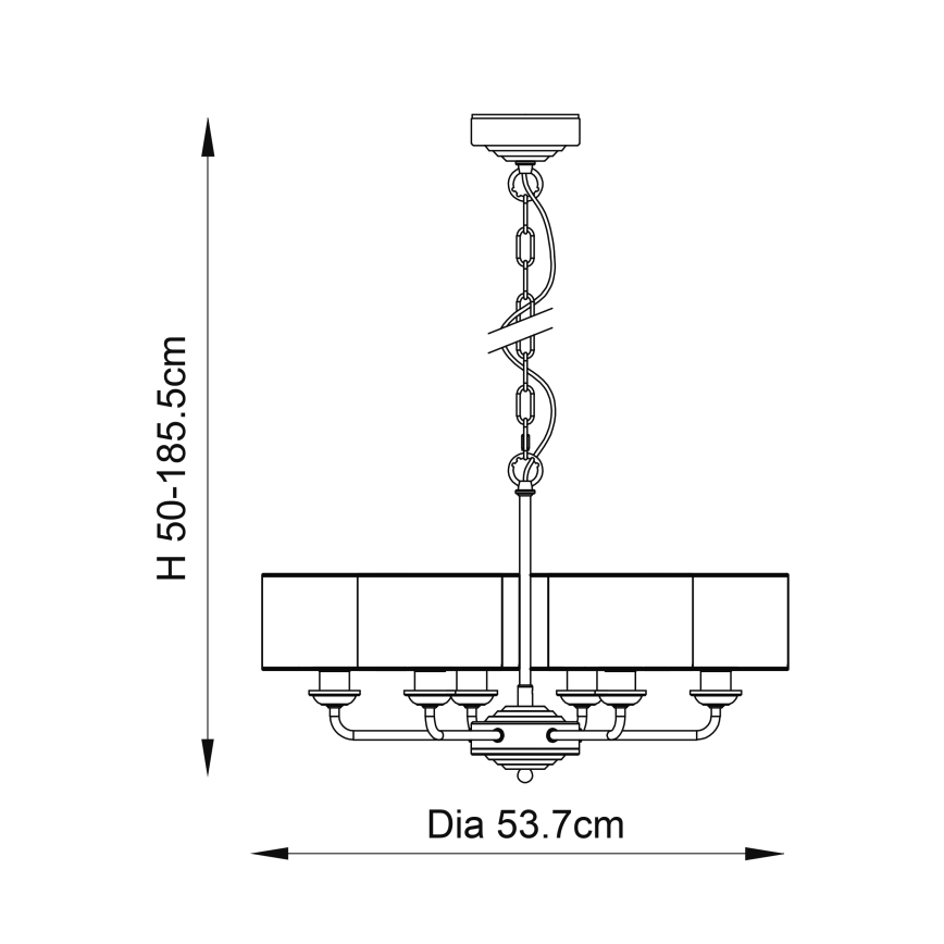 Endon 94381 - Candeeiro suspenso HIGHCLERE 6xE14/28W/230V cinzento/cromado brilhante
