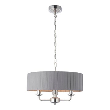 Endon 94394 - Candeeiro suspenso HIGHCLERE 3xE14/40W/230V cinzento escuro/cromado brilhante