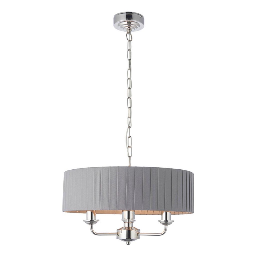 Endon 94394 - Candeeiro suspenso HIGHCLERE 3xE14/40W/230V cinzento escuro/cromado brilhante