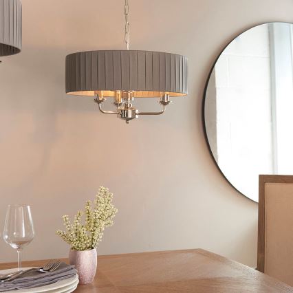 Endon 94394 - Candeeiro suspenso HIGHCLERE 3xE14/40W/230V cinzento escuro/cromado brilhante