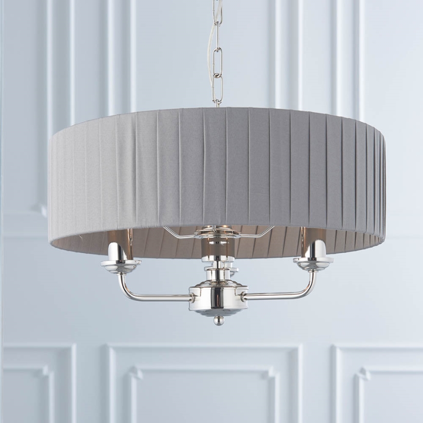 Endon 94394 - Candeeiro suspenso HIGHCLERE 3xE14/40W/230V cinzento escuro/cromado brilhante