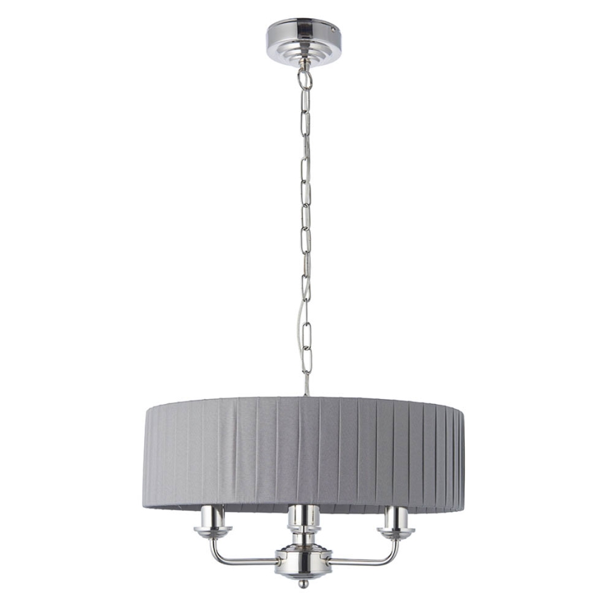 Endon 94394 - Candeeiro suspenso HIGHCLERE 3xE14/40W/230V cinzento escuro/cromado brilhante