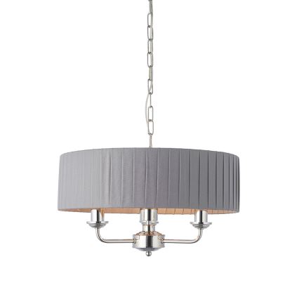 Endon 94394 - Candeeiro suspenso HIGHCLERE 3xE14/40W/230V cinzento escuro/cromado brilhante