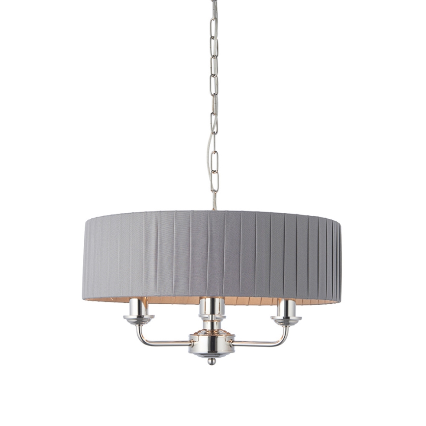 Endon 94394 - Candeeiro suspenso HIGHCLERE 3xE14/40W/230V cinzento escuro/cromado brilhante