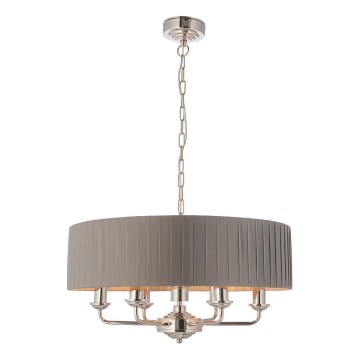 Endon 94397 - Candeeiro suspenso HIGHCLERE 6xE14/40W/230V cinzento/cromado brilhante