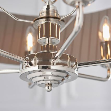 Endon 94397 - Candeeiro suspenso HIGHCLERE 6xE14/40W/230V cinzento/cromado brilhante