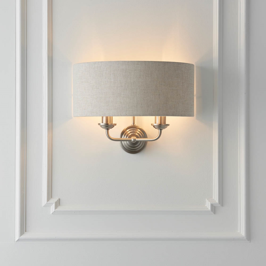 Endon 94403 - Iluminação de parede HIGHCLERE 2xE14/40W/230V cinzento/cromado mate