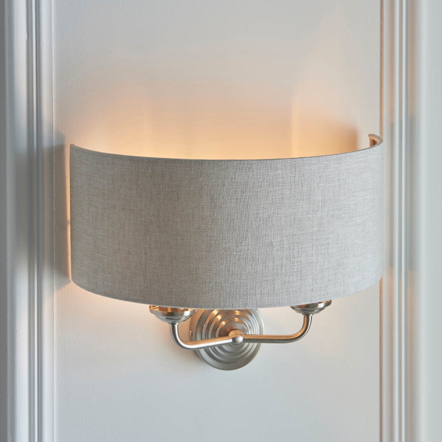 Endon 94403 - Iluminação de parede HIGHCLERE 2xE14/40W/230V cinzento/cromado mate