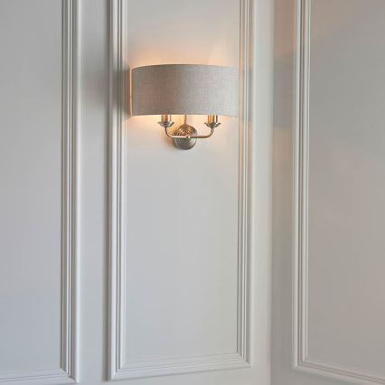 Endon 94403 - Iluminação de parede HIGHCLERE 2xE14/40W/230V cinzento/cromado mate