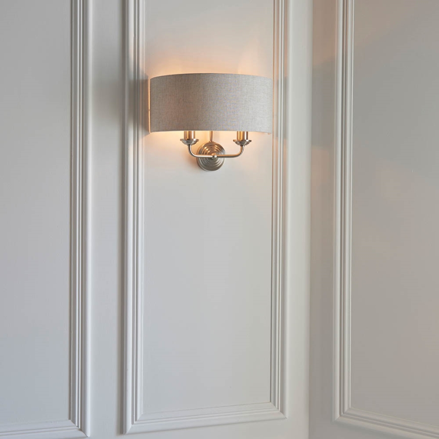 Endon 94403 - Iluminação de parede HIGHCLERE 2xE14/40W/230V cinzento/cromado mate