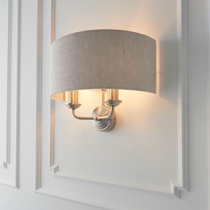 Endon 94403 - Iluminação de parede HIGHCLERE 2xE14/40W/230V cinzento/cromado mate
