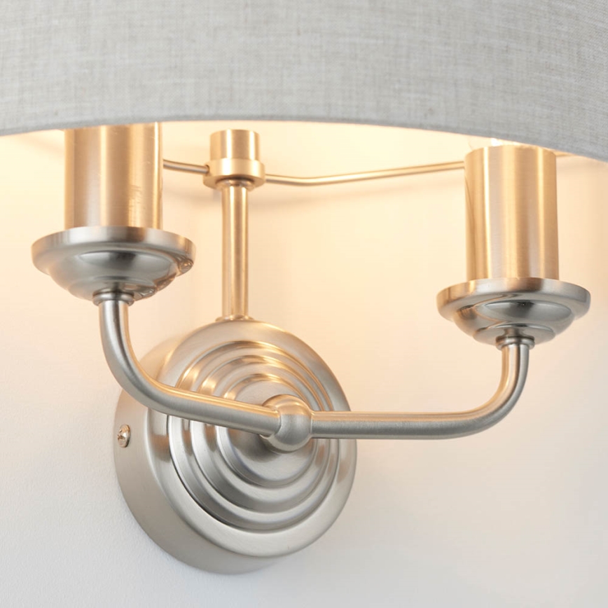 Endon 94403 - Iluminação de parede HIGHCLERE 2xE14/40W/230V cinzento/cromado mate