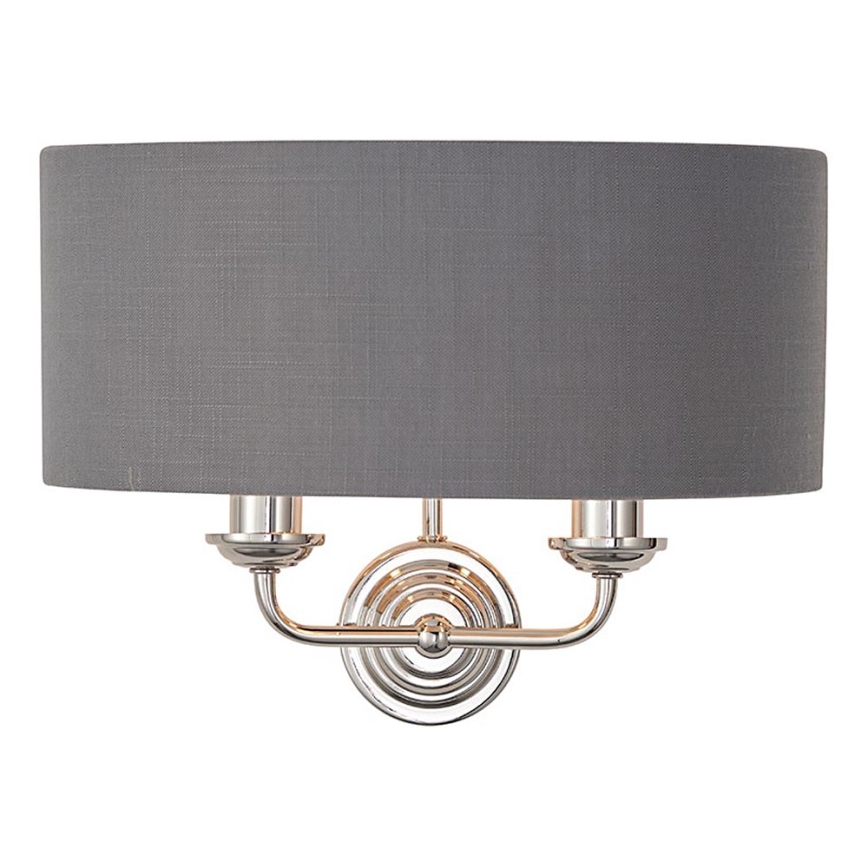 Endon 94406 - Iluminação de parede HIGHCLERE 2xE14/40W/230V cinzento escuro/cromado brilhante