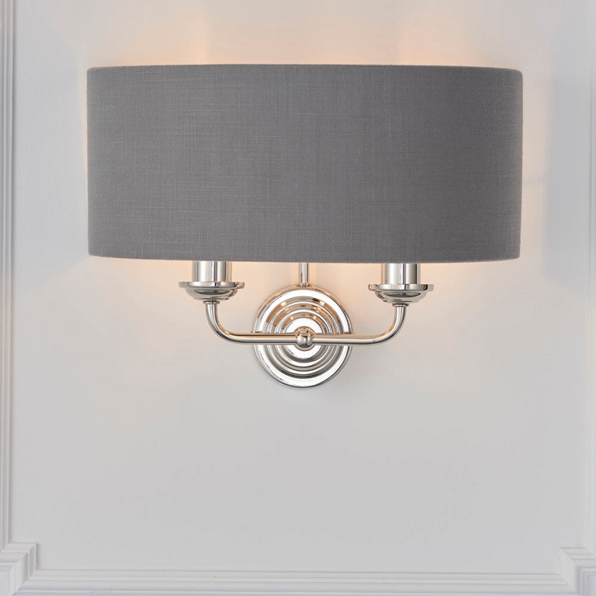 Endon 94406 - Iluminação de parede HIGHCLERE 2xE14/40W/230V cinzento escuro/cromado brilhante