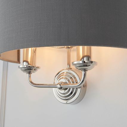 Endon 94406 - Iluminação de parede HIGHCLERE 2xE14/40W/230V cinzento escuro/cromado brilhante