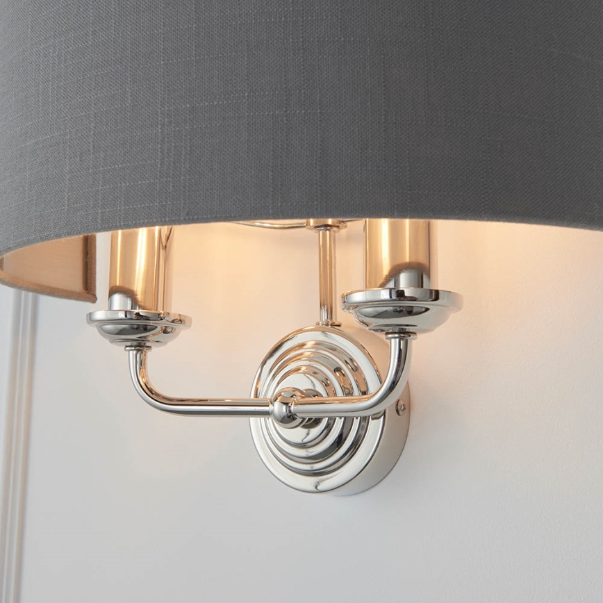 Endon 94406 - Iluminação de parede HIGHCLERE 2xE14/40W/230V cinzento escuro/cromado brilhante