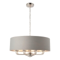 Endon 94415 - Candeeiro suspenso HIGHCLERE 8xE14/40W/230V cinzento/cromado brilhante diâmetro 70 cm